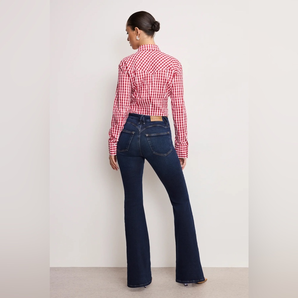 Good American Dolly Blue Flared Women Jeans NWT